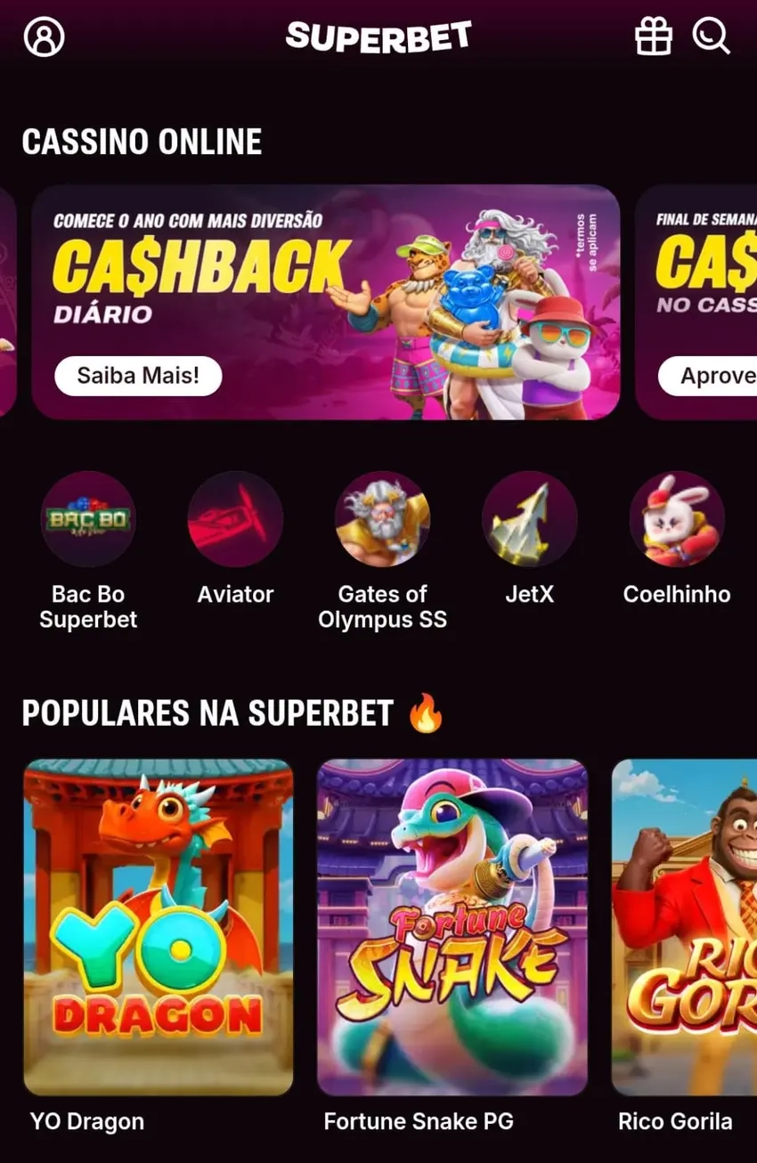 10. Superbet: depósitos e saques a partir de R$1 – melhores cassinos online